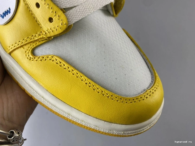NRG Air Dark Yellow-Cone 1 Off-White AQ0818-149 Powder Jordan White x 1019